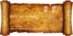 Régi Ernő névjegykártya
